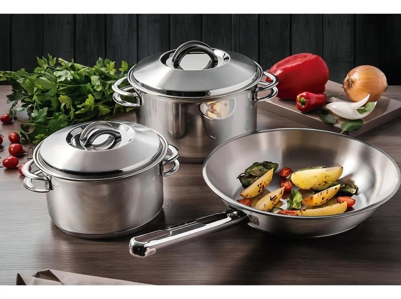 SARTE N DE ACERO INOXIDABLE CON FONDO TRIPLE DE 24 CM PARA COCINA - 4