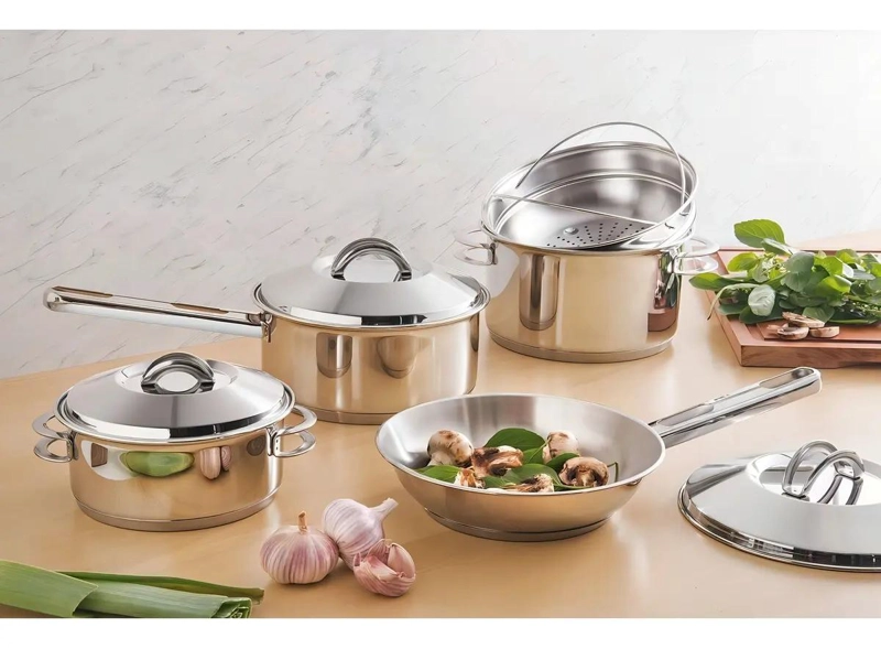 SARTE N DE ACERO INOXIDABLE CON FONDO TRIPLE DE 24 CM PARA COCINA - 5