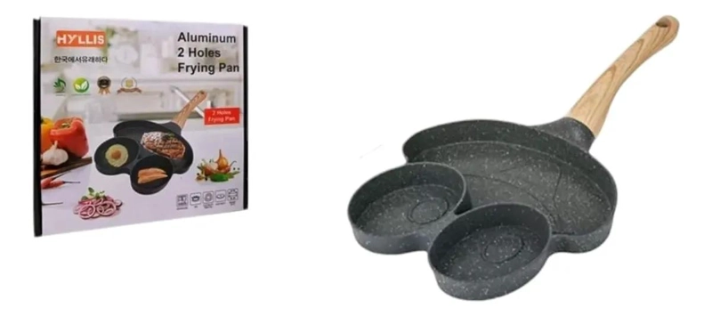 SARTE N ANTIADHERENTE CON 3 DIVISIONES PARA COCINAR VARIOS ALIMENTOS - 2