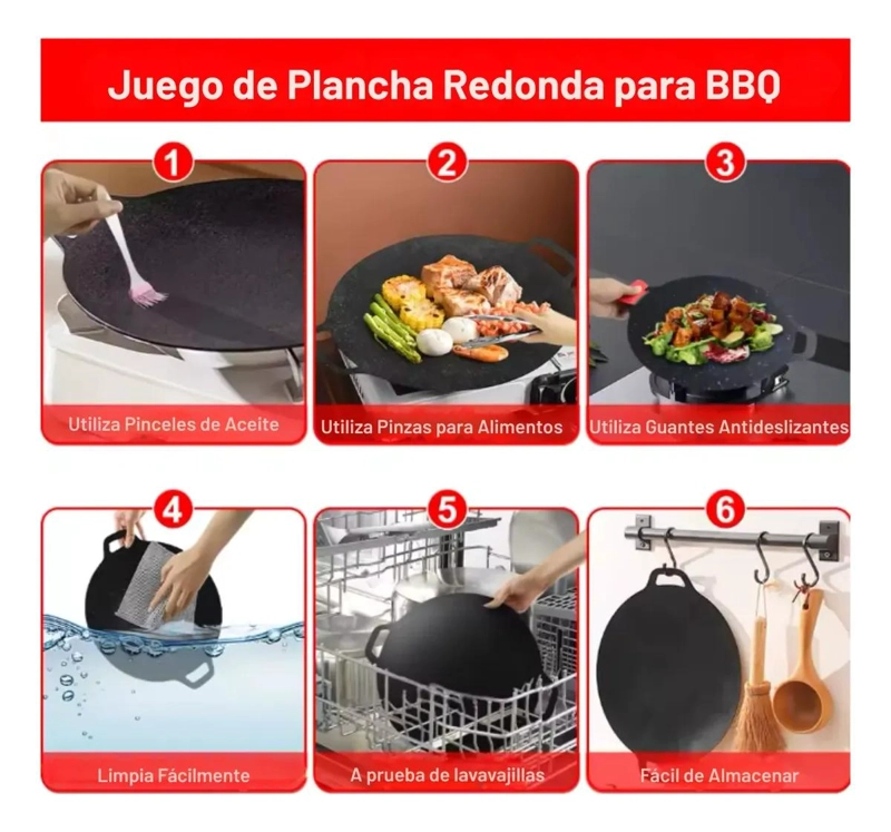SARTE N PLANCHA PARA BARBACOA COREANA DE 33 CM CON RECUBRIMIENTO ANTIADHERENTE - 5