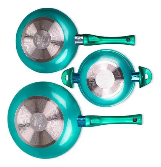 SET DE SARTENES ANTIADHERENTES CON RECUBRIMIENTO DE TITANIO COLOR CIAN - 3