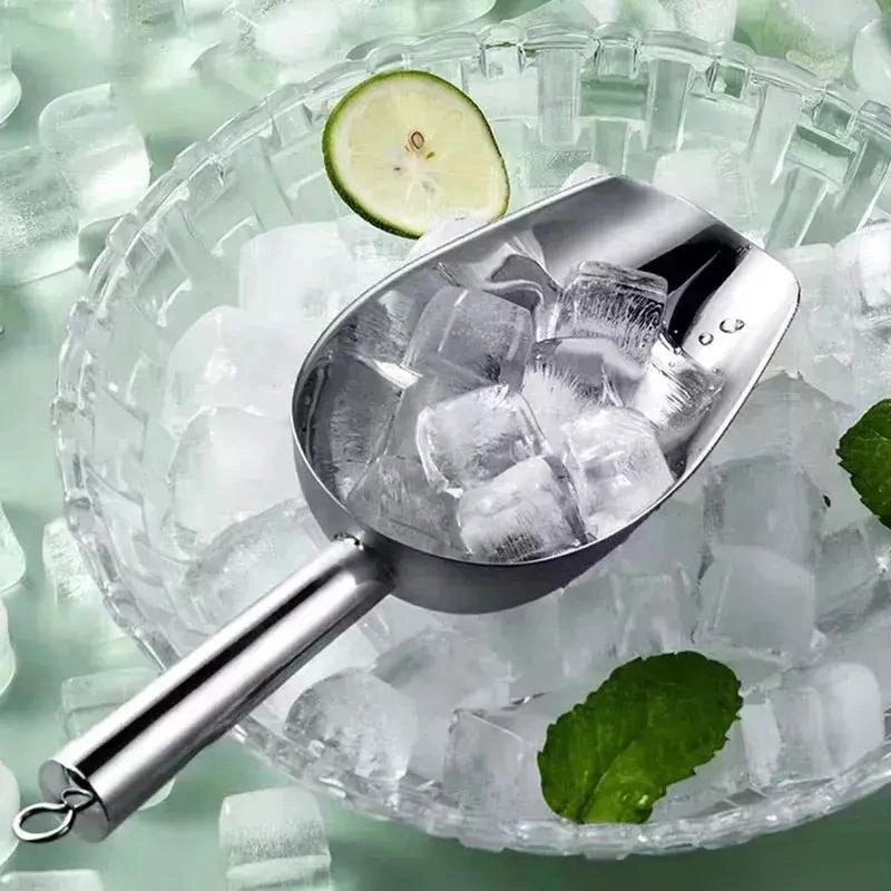 CUCHARA MEDIDORA PARA PORUÑA Y GRANOS CON DISEÑO DE HIELO EN ACERO INOXIDABLE DE - 2