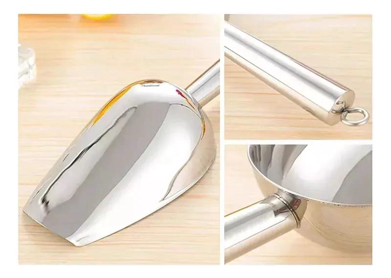 CUCHARA MEDIDORA PARA PORUÑA Y GRANOS CON DISEÑO DE HIELO EN ACERO INOXIDABLE DE - 3