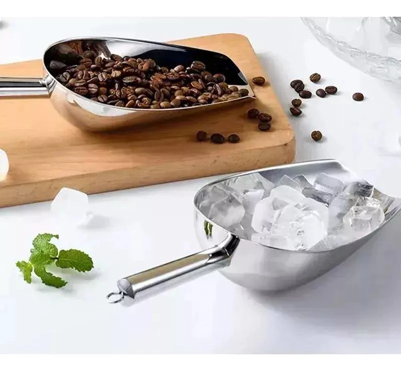 CUCHARA MEDIDORA PARA PORUÑA Y GRANOS CON DISEÑO DE HIELO EN ACERO INOXIDABLE DE - 4