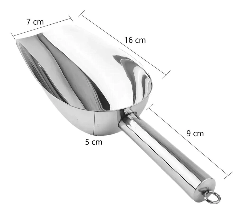 CUCHARA MEDIDORA PARA PORUÑA Y GRANOS CON DISEÑO DE HIELO EN ACERO INOXIDABLE DE - 5
