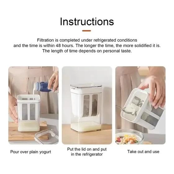 FILTRO PARA YOGURT GRIEGO CON SACO FILTRANTE Y COLADOR SEPARADOR - 3