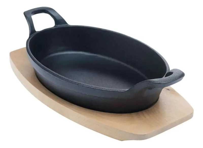 SARTE N OVALADO DE HIERRO CON BASE DE MADERA 27.6X15.2X4.5 CM - 4