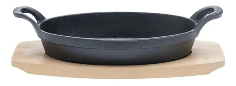 SARTE N OVALADO DE HIERRO CON BASE DE MADERA 27.6X15.2X4.5 CM - 5