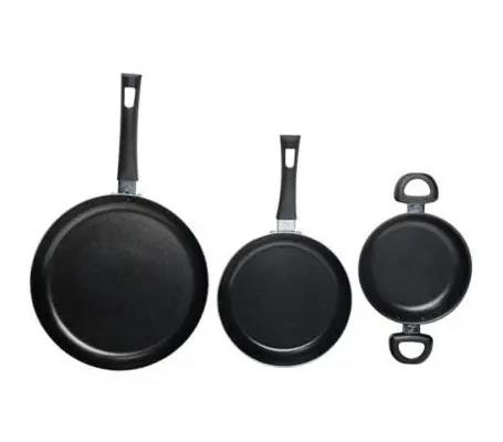 SET DE 2 SARTENES Y PAILA EN COLOR NEGRO PARA COCINA - 1