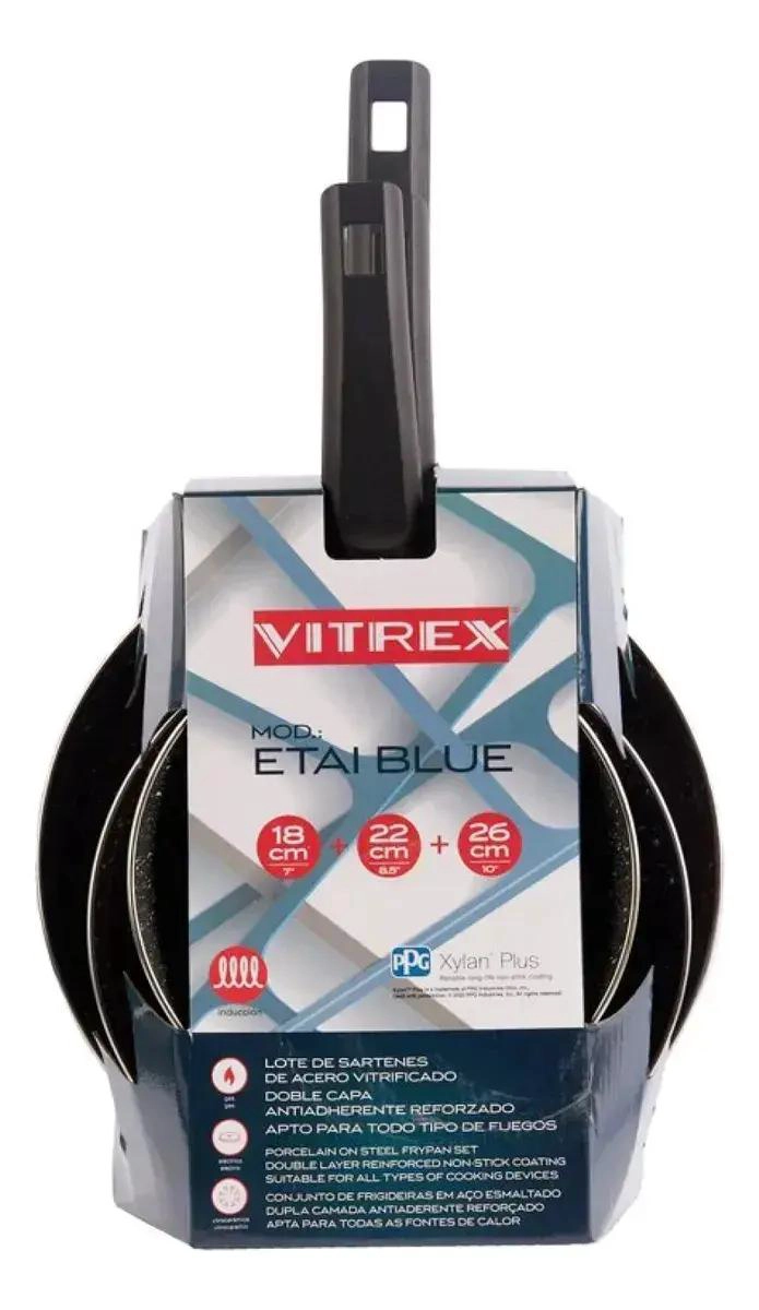 SET DE 3 SARTENES ANTIADHERENTES DE 18, 22 Y 26 CM EN COLOR AZUL - 1