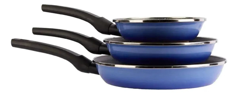SET DE 3 SARTENES ANTIADHERENTES DE 18, 22 Y 26 CM EN COLOR AZUL - 4
