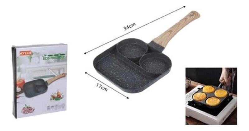 SARTE N ANTIADHERENTE MINI PARA HUEVOS Y PANQUEQUES CON MANGO ERGONOMICO - 3