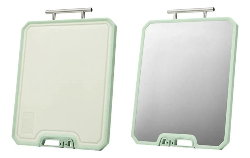 TABLA DE COCINA DOBLE LADO DE ACERO INOXIDABLE PARA PICAR - 1