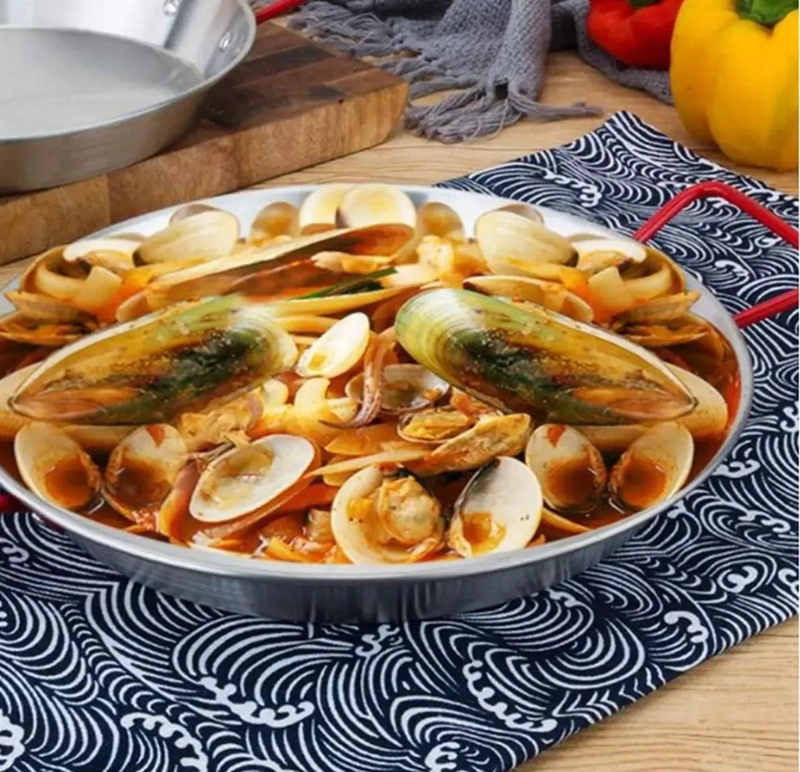 SET DE 6 SARTENES PAELLEROS DE ALUMINIO DE 22 CM PARA COCINAR - 3