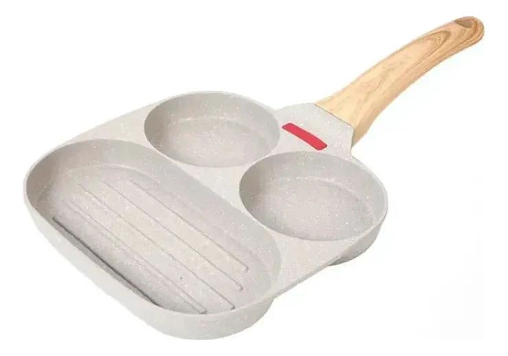 SARTE N ANTIADHERENTE 3 EN 1 CON PARRILLA DIVIDIDA MULTIUSOS PARA COCINA - 4