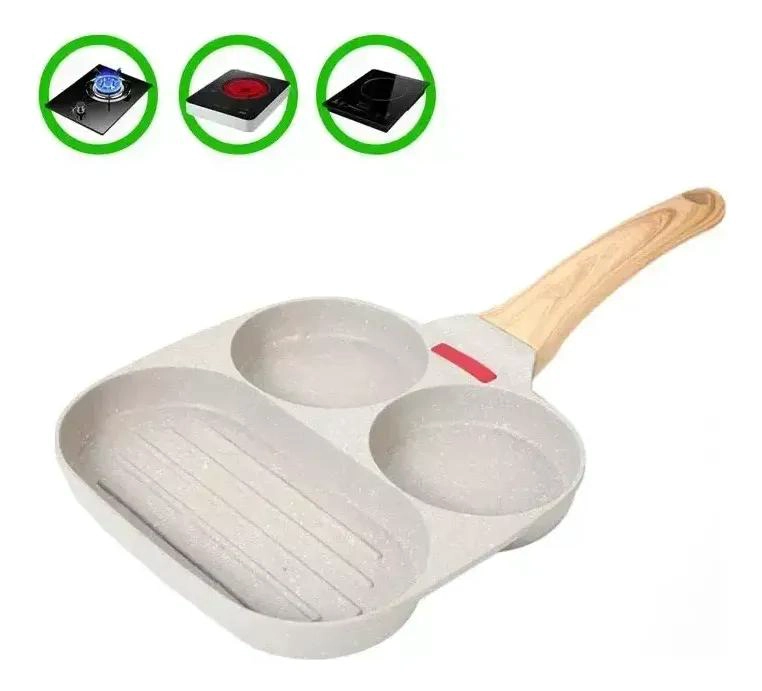 SARTE N ANTIADHERENTE 3 EN 1 CON PARRILLA DIVIDIDA MULTIUSOS PARA COCINA - 5