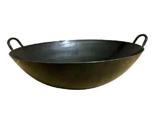 WOK DE HIERRO FORJADO CON DOBLE ASA DE 50 CM PARA COCINA - 2