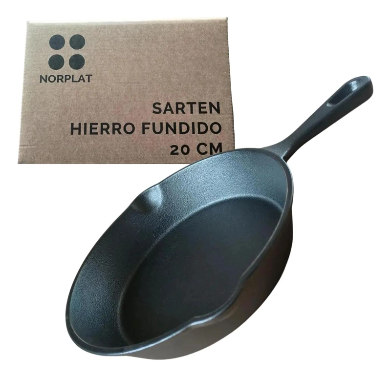 SARTE N DE HIERRO FUNDIDO REDONDO DE 20 CM PARA FREIR Y COCINAR - 1