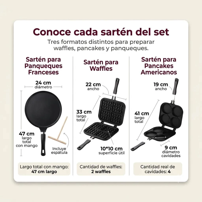 SARTE N DE 61 CM PARA PANQUEQUES Y WAFFLES CON SUPERFICIE ANTIADHERENTE - 5