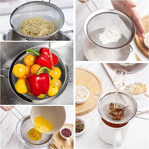 SET DE COLADORES DE ACERO INOXIDABLE PARA COCINA EN TRES TAMAÑOS - 2