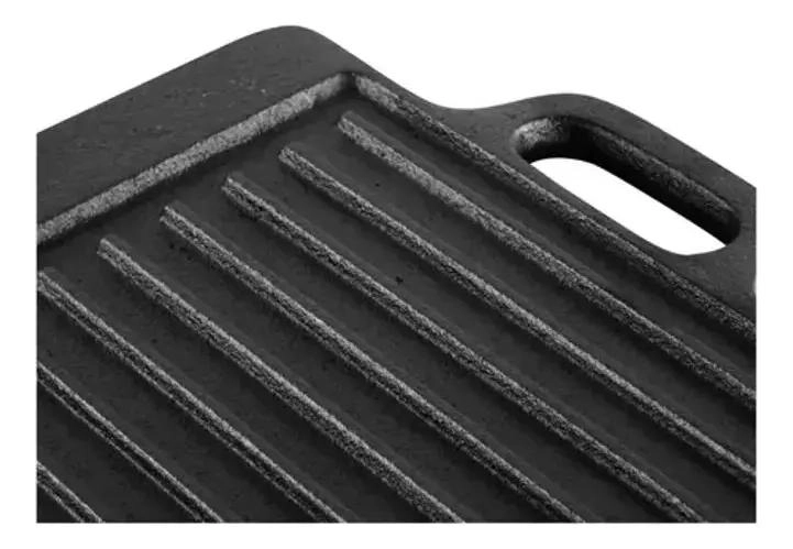 PLANCHA CHURRASQUERA DE HIERRO FUNDIDO 2 EN 1 CON SUPERFICIE DE 45X22 CM - 2