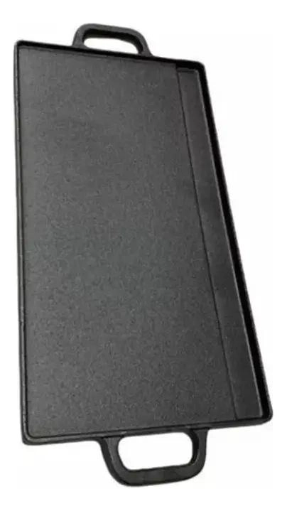 PLANCHA CHURRASQUERA DE HIERRO FUNDIDO 2 EN 1 CON SUPERFICIE DE 45X22 CM - 3