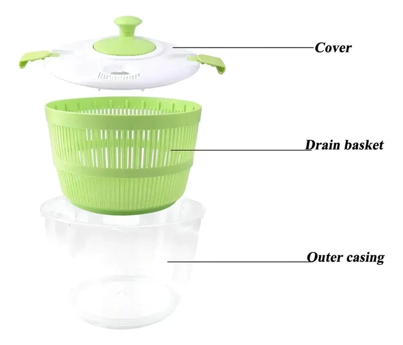CENTRIFUGADOR PARA LECHUGA Y VERDURAS CON CAPACIDAD DE 5 LITROS - 4