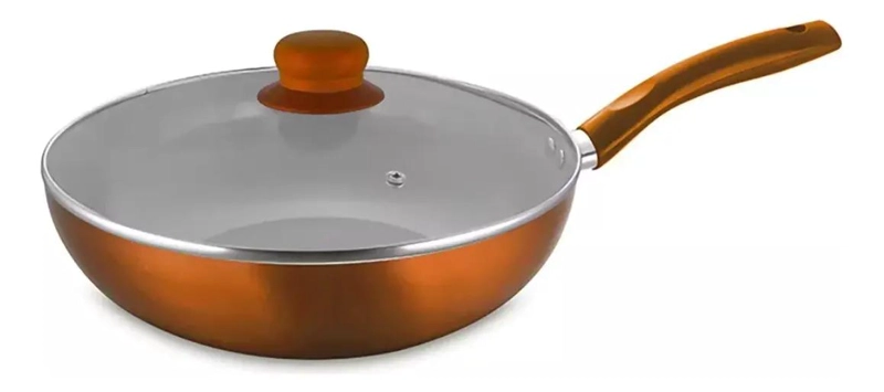 WOK ANTIADHERENTE CON TAPA DE 30 CM PARA COCINA VERSATIL - 1