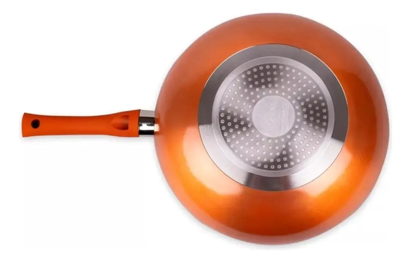 WOK ANTIADHERENTE CON TAPA DE 30 CM PARA COCINA VERSATIL - 3