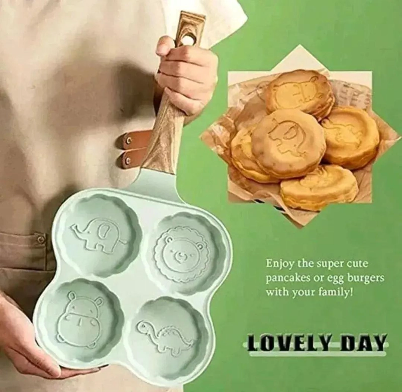 SARTE N PARA MINI PANQUEQUES Y HUEVOS CON 4 COMPARTIMENTOS EN FORMA DE ANIMALITOS - 2