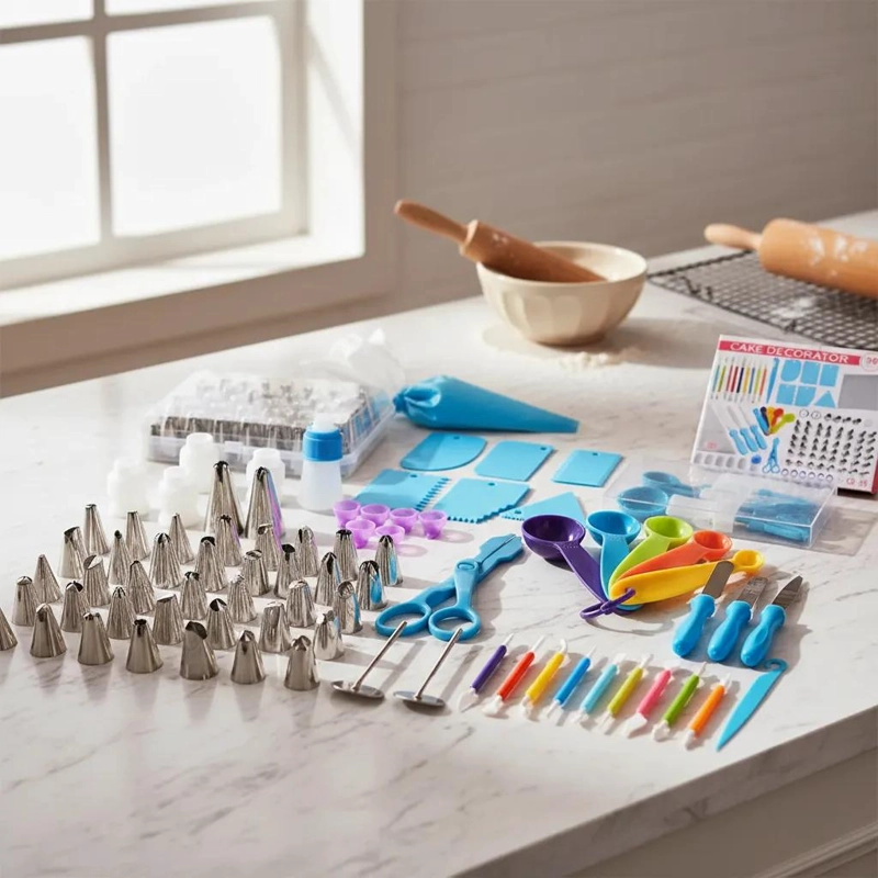 SET COMPLETO DE 90 PIEZAS PARA DECORACION DE PASTELES Y CUPCAKES - 1
