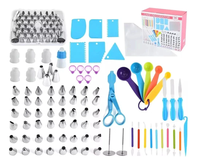 SET COMPLETO DE 90 PIEZAS PARA DECORACION DE PASTELES Y CUPCAKES - 2