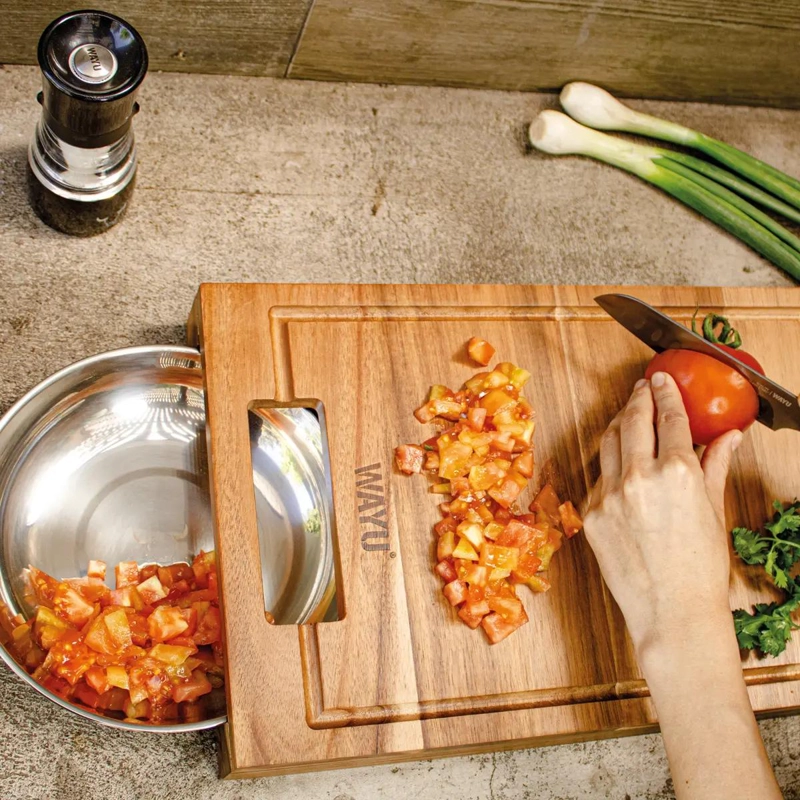 TABLA PARA PICAR CON BOWL DE ACERO INOXIDABLE PARA PARRILLA Y BBQ - 2
