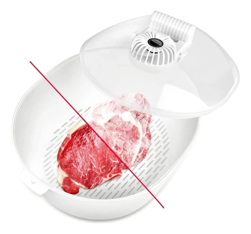 BANDEJA TABLA PARA DESCONGELAR CARNE CON RECARGA RAPIDA Y DISEÑO BLANCO - 1