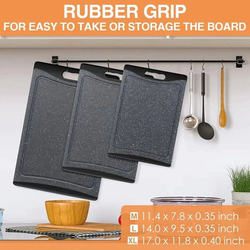 SET DE 3 TABLAS PARA CORTAR DE COCINA ANTIDESLIZANTES DE PLASTICO - 3