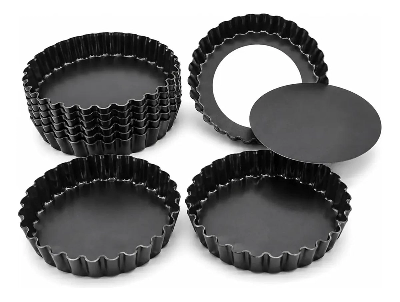 MOLDE PARA TARTALETA DESMONTABLE DE 12 CM CON BORDE RIZADO PACK 10 UNIDADES - 3