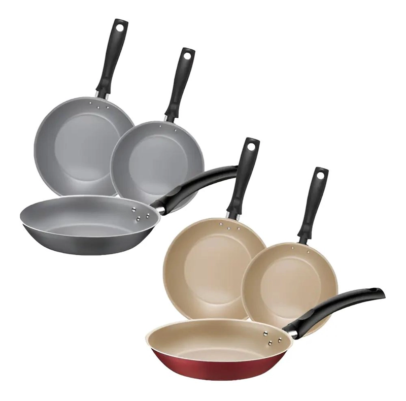JUEGO DE 3 SARTENES DE ALUMINIO CON RECUBRIMIENTO ANTIADHERENTE ROJO - 5