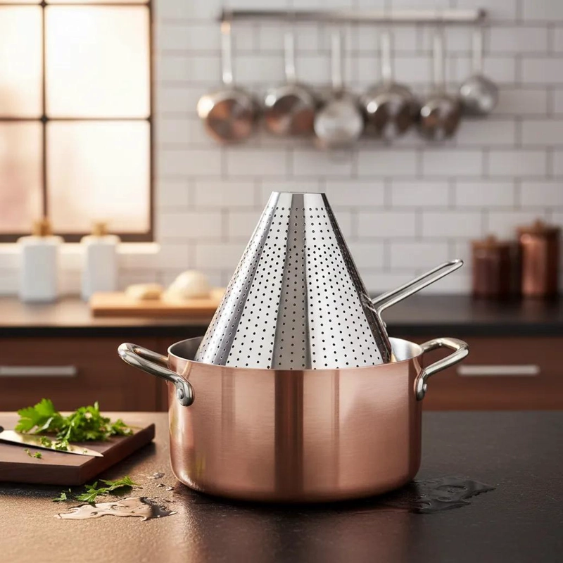 COLADOR DE ACERO INOXIDABLE DE 20 CM PARA COCINA - 4