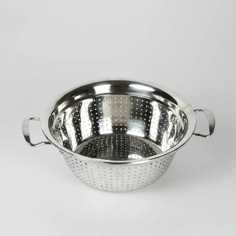 COLADOR DE ACERO INOXIDABLE DE 26 CM PARA VERDURAS Y FIDEOS - 5