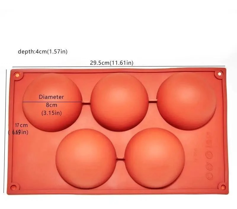 MOLDE DE SILICONA PARA REPOSTERIA EN FORMA DE MEDIA ESFERA - 3
