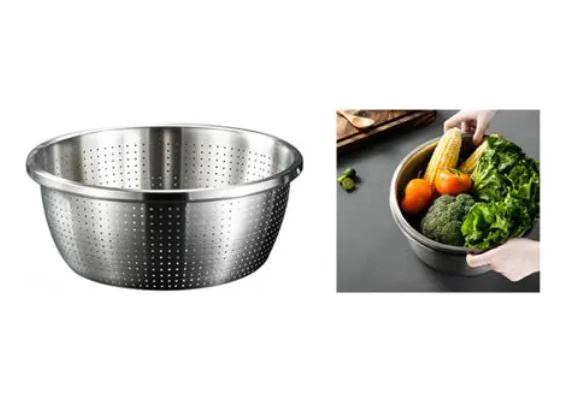 COLADOR ESCURRIDOR DE ACERO INOXIDABLE DE 32 CM PARA PASTA Y COCINA - 1