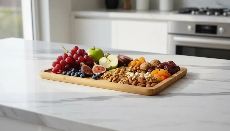 TABLA DE MADERA RECTANGULAR PARA PICOTEO DE BAMBU 40 CM - 2