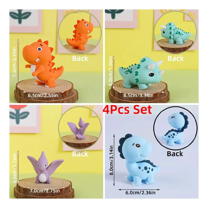 FIGURAS DECORATIVAS PARA TORTAS CON DISEÑO DE DINOSAURIOS VARIADOS - 3