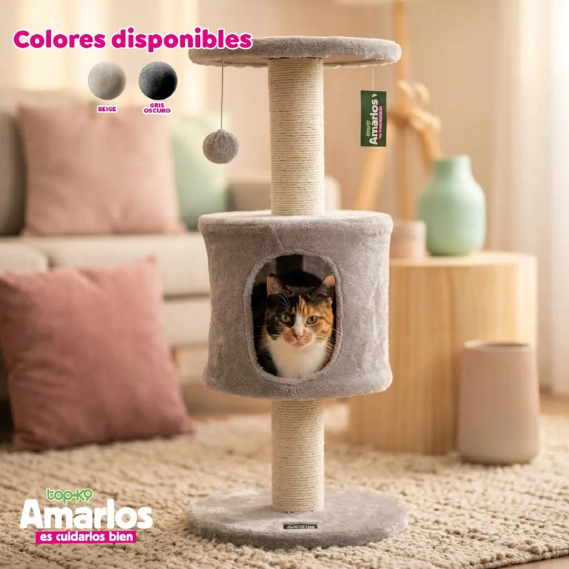 RASCADOR PARA GATOS CON ESCONDITE Y ALTURA DE 77 CM - 2
