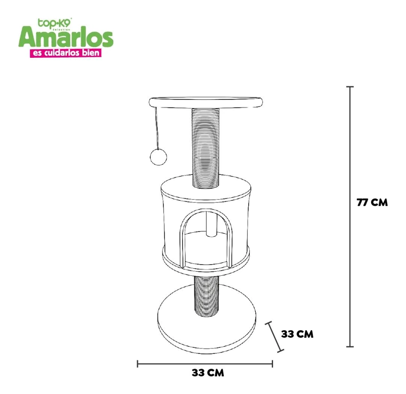RASCADOR PARA GATOS CON ESCONDITE Y ALTURA DE 77 CM - 3