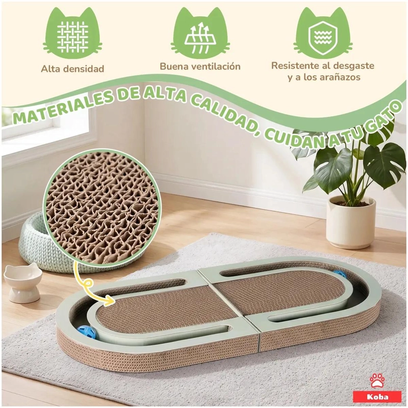 RASCADOR DE CARTON PLEGABLE REVERSIBLE PARA GATOS CON DISEÑO PRACTICO - 2