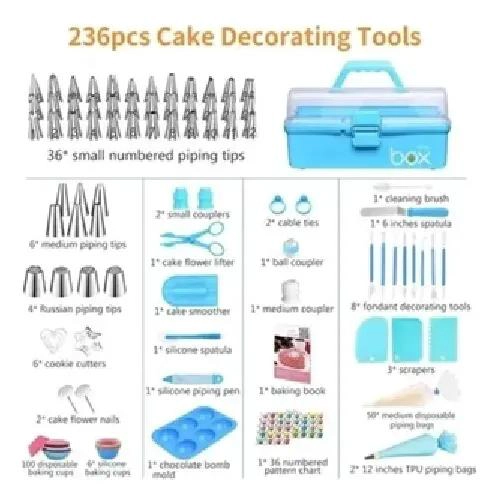SET COMPLETO DE UTENSILIOS PARA DECORACION DE REPOSTERIA CON 236 PIEZAS - 2