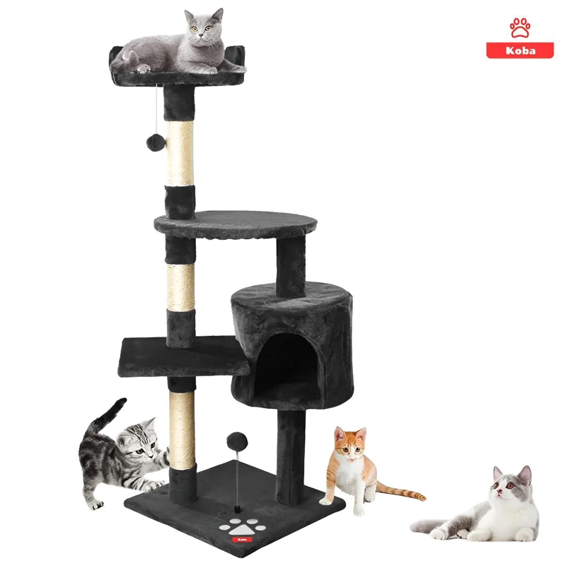 RASCADOR PARA GATOS TORRE DE YUTE DE 116 CM COLOR MARENGO - 1
