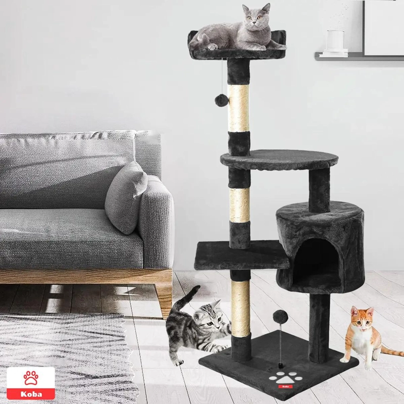 RASCADOR PARA GATOS TORRE DE YUTE DE 116 CM COLOR MARENGO - 2