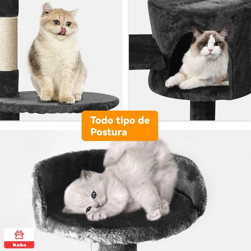 RASCADOR PARA GATOS TORRE DE YUTE DE 116 CM COLOR MARENGO - 3
